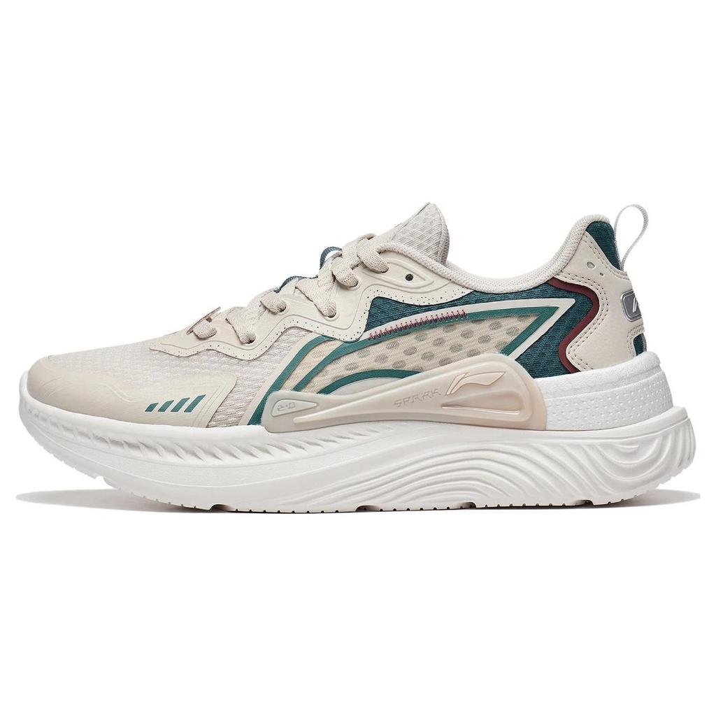 Li Ning Qing You Fabric Synthetic Leather Non-Slip Wear-Resistant Low-Top Sports Casual Shoes Men Sneakers Gray Green AGLT057-4