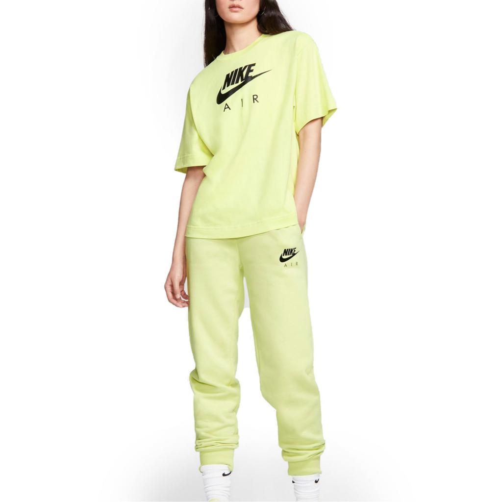 Nike Drop Shoulder Sleeve T Shirt Women's Yellow Green CJ3105-367
