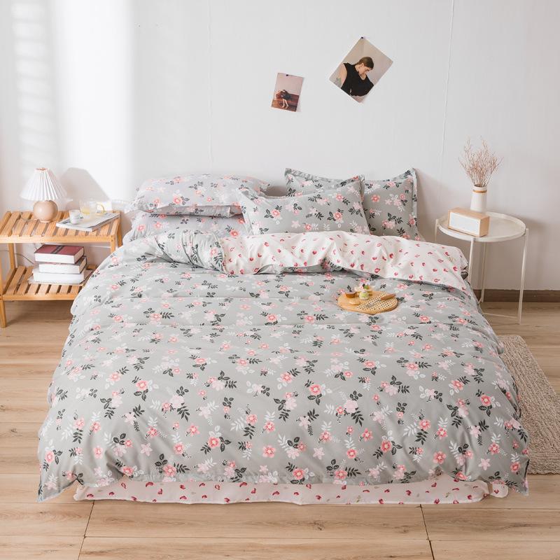 Утолщенная простыня с начесом из четырех предметов и пододеяльник, комплект из трех предметов, четырехсезонное осеннее и зимнее постельное белье, пододеяльник