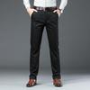 Новые осенние и зимние брендовые деловые повседневные брюки прямого покроя однотонные брюки плотные мужские осенние брюки