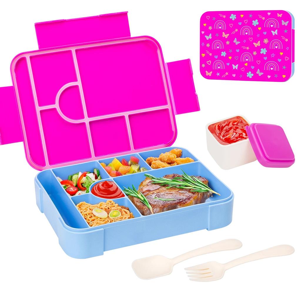 1330ML Bento Box Adult Lunch Box Containers with 6 Compartment for Adults/Kids With Tableware Sauce Lunch Box Microwave