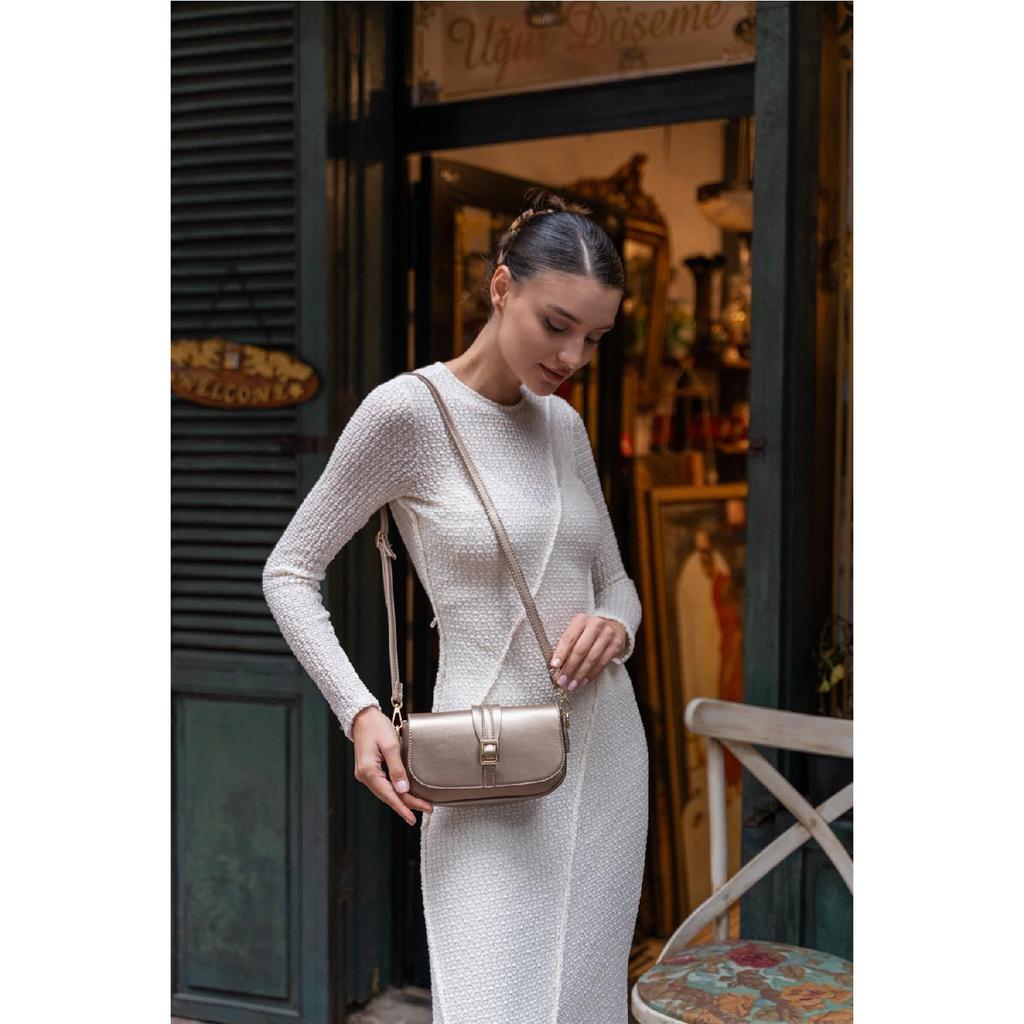 Black Women's Buckle Crossbody Bag