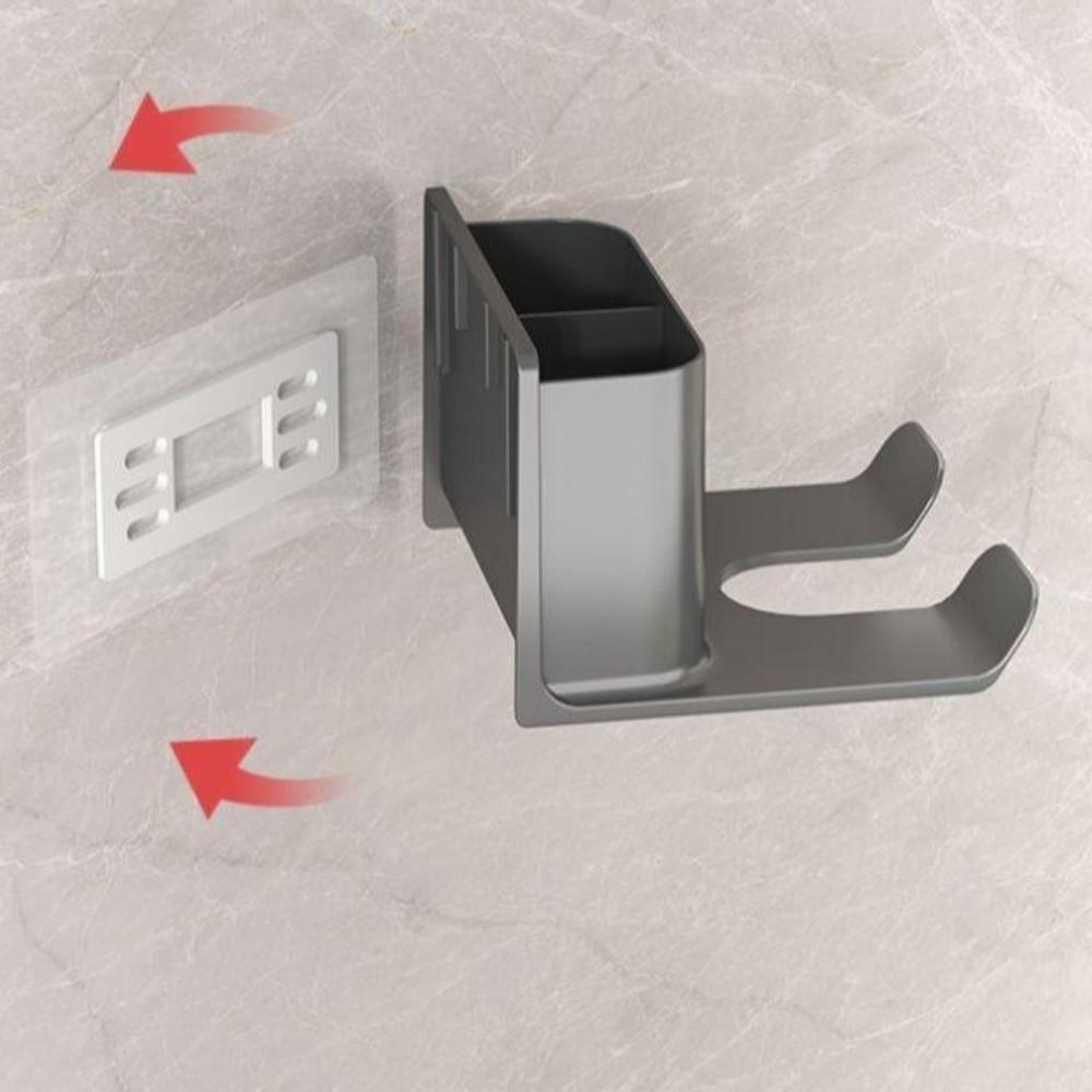 Self-adhesive Hair Dryer Holder Portable Hair Straightener Stand Bathroom Storage Rack Bathroom