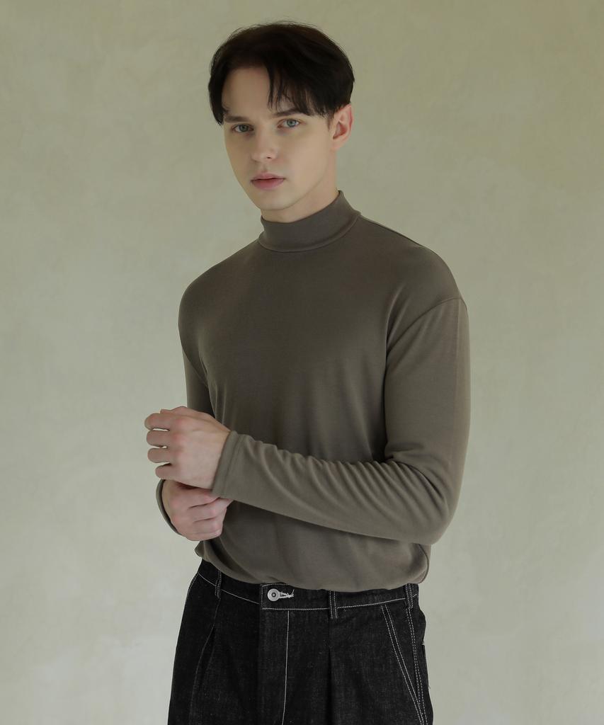 ESN Half Turtleneck Knit T-Shirt Mocha