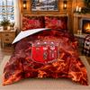 Printed 3Pcs Bedding Set Braga FC Pattern Bed Sheet Pillowcase For Bedroom Decor