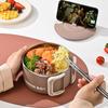 304 Stainless Steel Bento Box Round Lunch Box Convenient Instant Noodle Bowl