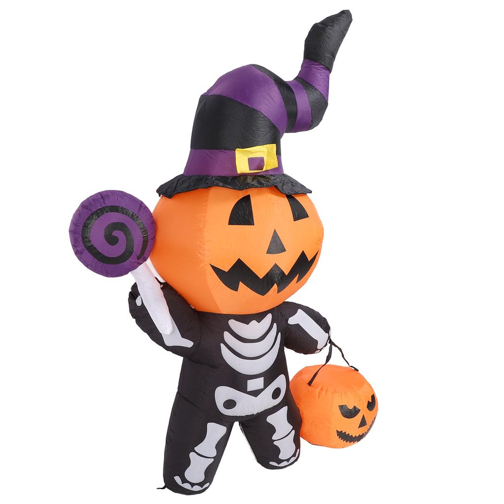 Надувное украшение в виде привидения со светодиодными огнями, водонепроницаемое, симпатичное, надувное украшение в виде скелета для двора