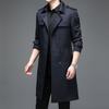 Осенне-зимняя длинная ветровка высокого класса для мужчин среднего возраста, деловой повседневный костюм, воротник, пальто для папы, мужское пальто до колена