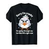 Sorry I'm Cranky I'm Going Through My Terrible 60'S Vintage Funny T-Shirt - Soft Crew Neck Short Sleeve Tee with Retro 60s Graphic, Grumpy Bird &