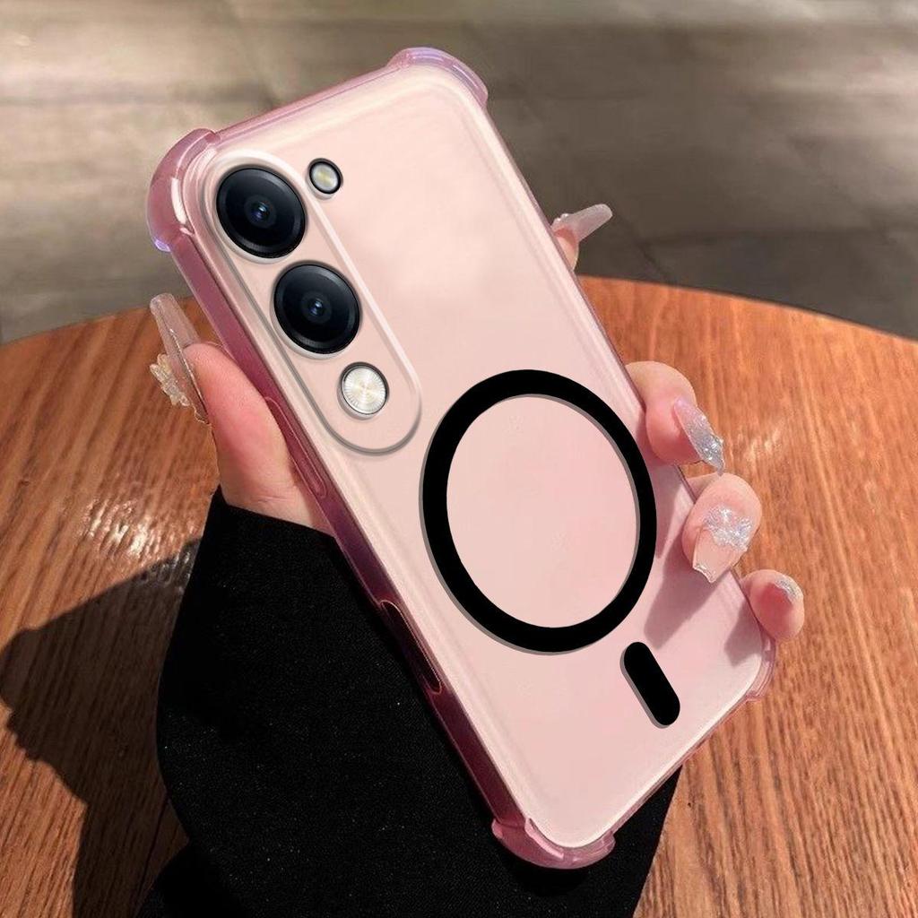 Самодельный магнитный кольцевой желе-кейс для Vivo Y29t 5G Y29s Y04 Y04s Противоударный с защитой углов (подушки безопасности)