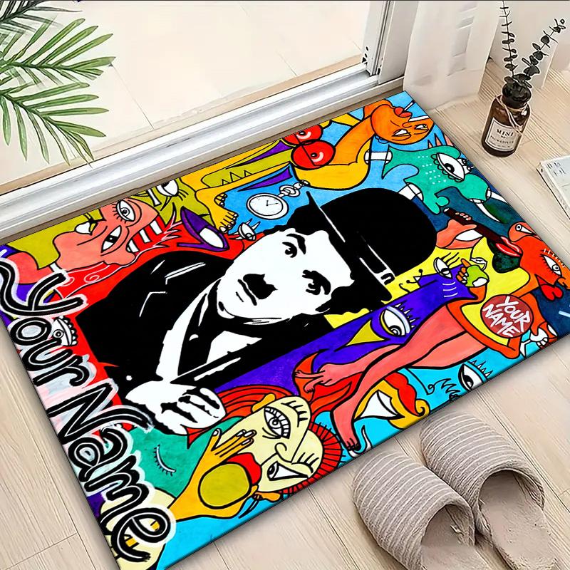 Custom Name Rug Silent Laughter Charlie Area Rug Suitable for Indoor And Outdoor,Carpets for Homes, Offices,Living Rooms,Home Decor,Christmas Gift