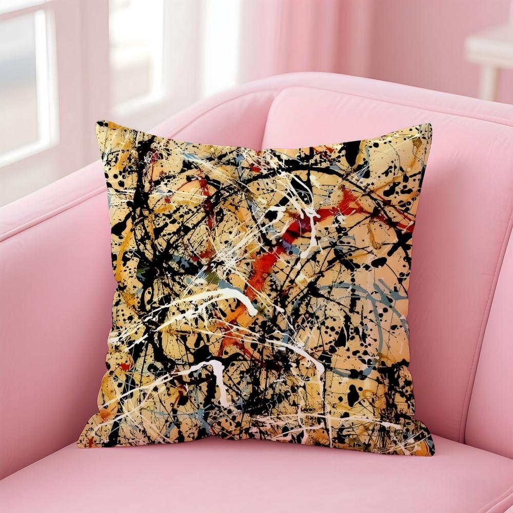 PPollock Cushion Cover Pillow Case Soft Friendly Fabric Concealed Zipper