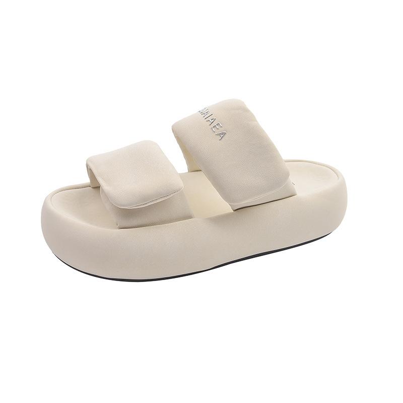 Хлебные тапочки женские носят липучки толстоподошвенные шлепанцы лето новые ленивые пляжные сандалии