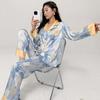 Women's pajamas new spring and summer ice silk comfortable and high-end new Chinese style loungewear set retro thin