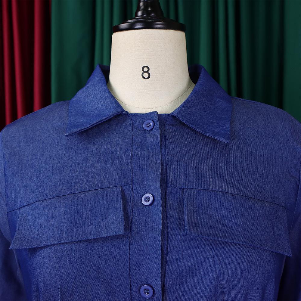 Женская повседневная длинная юбка большого размера с принтом пэчворк из денима - Платье с широким подолом