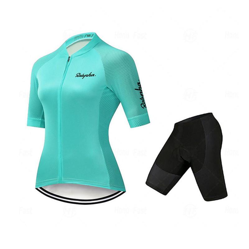 Womens Cycling Jersey Bib Shorts Set Road Bike Riding Comfort Breathable Quick-Dry Performance Wear