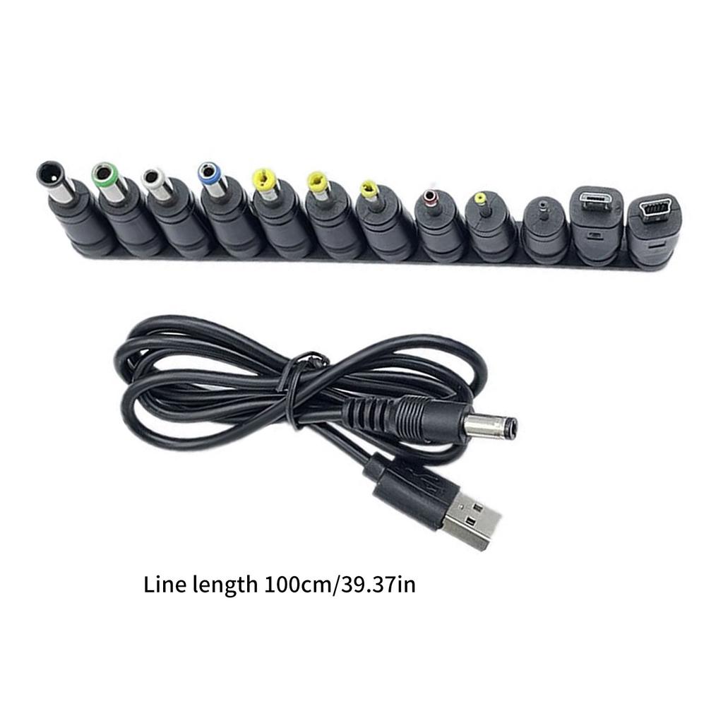 Кабель для зарядки USB на DC5.5x2.1мм 5В Универсальный кабель питания с 12 переходниками для различных электронных устройств