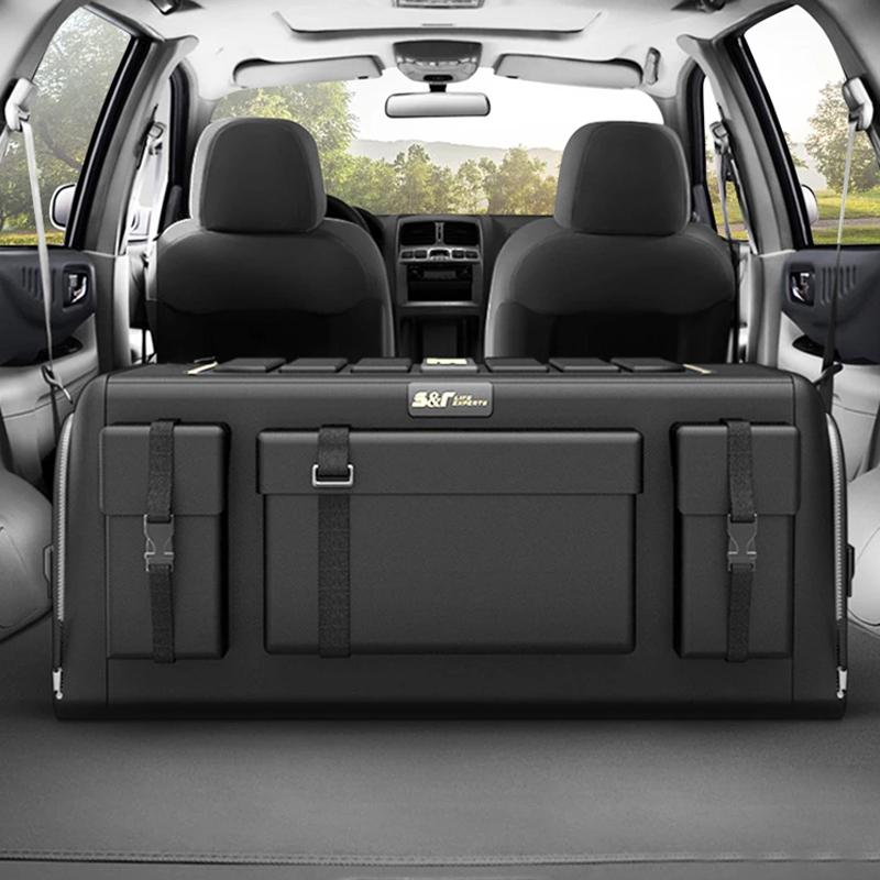 50л органайзер для багажника автомобиля, ящик для хранения из ткани Оксфорд, автоорганайзеры, сумка, складные карманы для хранения багажника для автомобиля, седана, автомобильные аксессуары