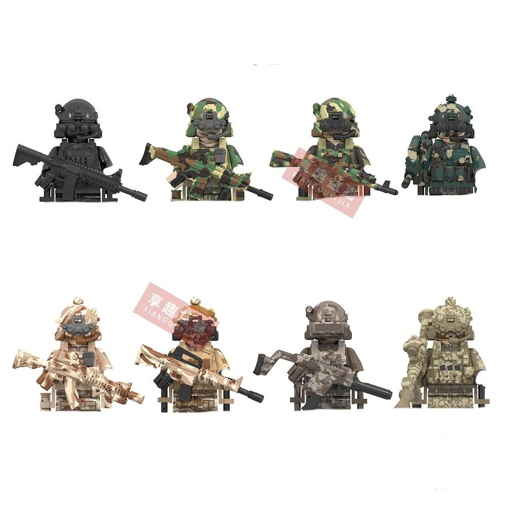 X0300 MOC Военные Строительные Блоки Кирпичики Аниме Мини Фигурки Солдат Сборка Своими Руками Игрушки Подарки на День Рождения для Детей WM2207 WM6147