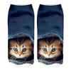Cute 3D Cat Animal Print Women Breathable Polyester Elastic Low Cut Ankle Socks