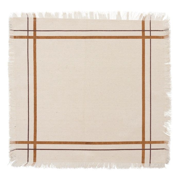 2 Serviettes de table rayees en coton 40 x 40 cm Mahas