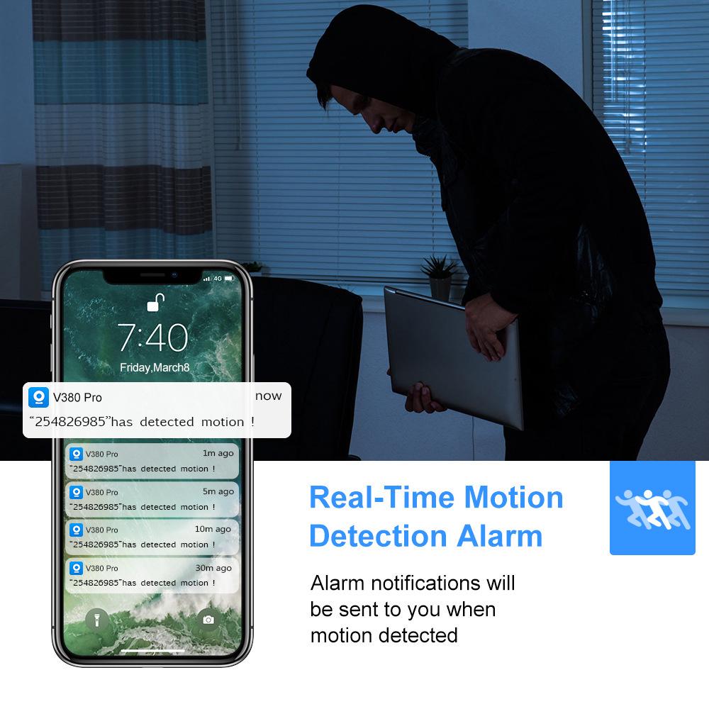V380 Wireless Pan-Tilt Camera with Dual Light Night Vision and Full-Color Smart Monitor