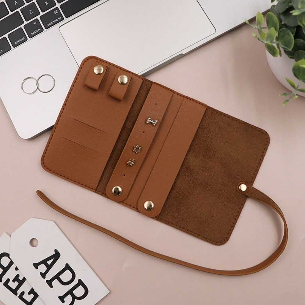 Foldable Jewelry Organizer Roll Portable Jewellery Roll Dust-proof Jewelry Case Bag Girls