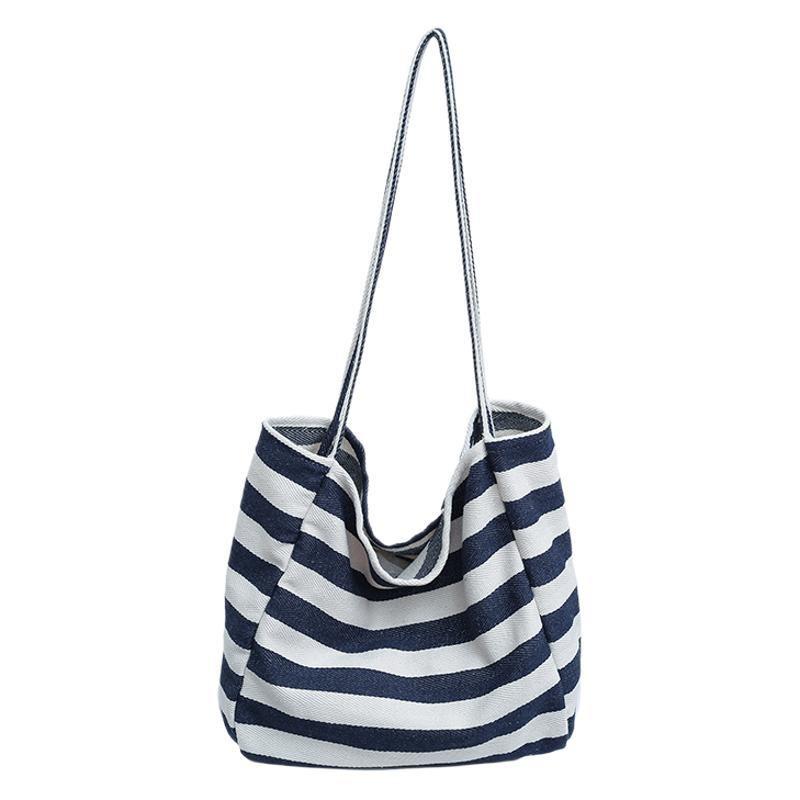 Повседневная литературная холщовая сумка модная контрастная сумка маленькая свежая полосатая сумка через плечо женская сумка