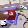 Creative Decompression Luminous Keyboard Keychain Merit+1 Wooden Fish Fingertip Tricky Gadgets Mechanical Keyboard Key Cap Gifts