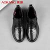 Aokang Men's Winter Casual Leather Shoes with Plush Lining
