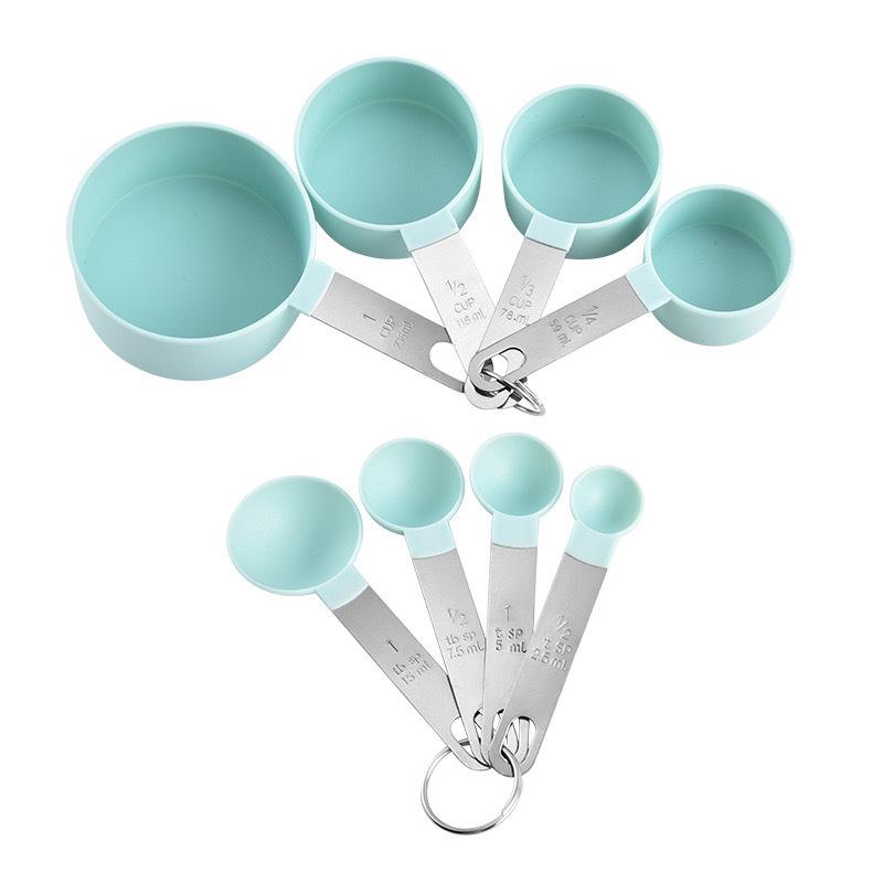 8-Piece Stainless Steel Handle Measuring Cup & Spoon Set with Scale