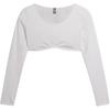 X Pamela Reif Collaboration FW24 Comfort Fashionable Versatile Long Sleeve Cropped Top Women Tops White 526818-02