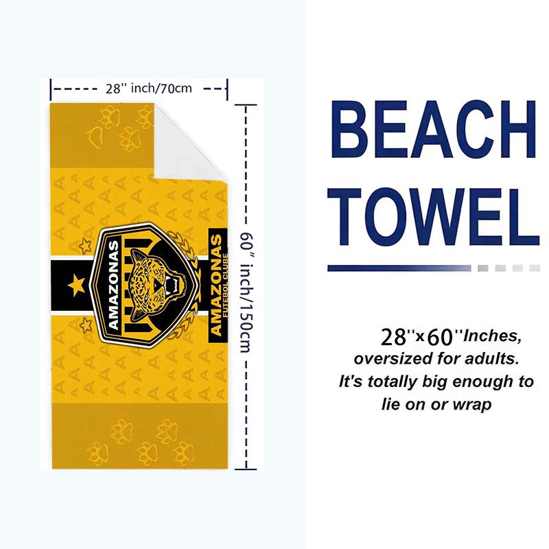 AMAZONAS FC Print Beach Towel, Large Soft Quick Dry Towel for Beach Camping Swimming