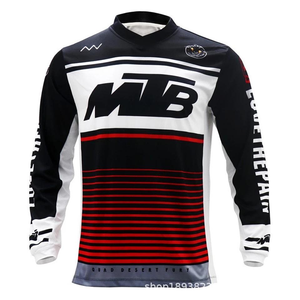 Cross-border hot-selling downhill suit, off-road motorcycle suit, long top, mountain bike clothing, crew neck T-shirt, men's quick-drying a