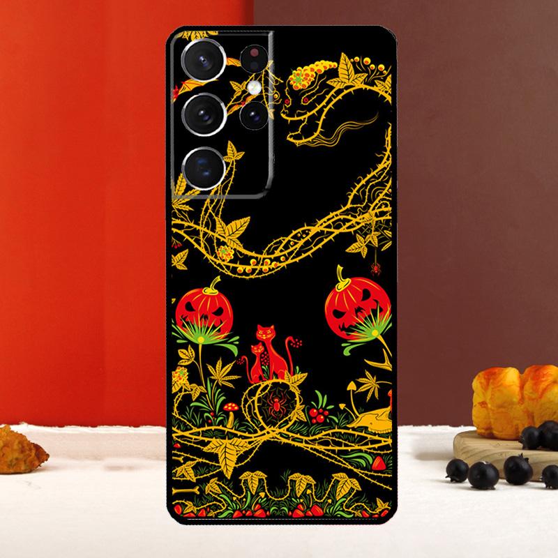 Хохломский русский узор Цветок Чехол для Samsung Galaxy S25 S24 S22 S23 Ultra S9 S10 Plus S20 S21 FE S25 FE