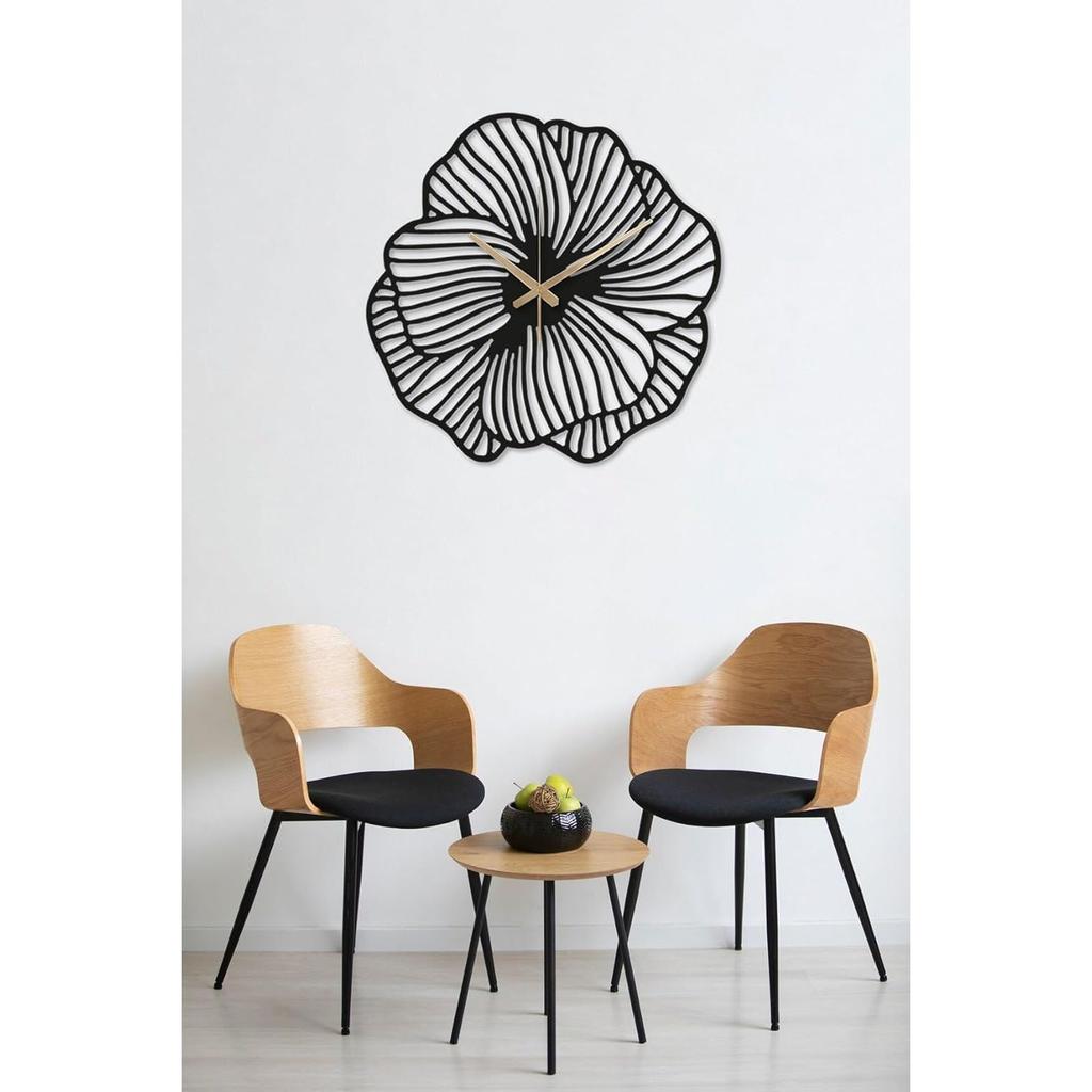 Большие настенные часы с картой мира, Металлические минималистичные современные часы, Круглые бесшумные настенные часы с батарейным питанием для гостиной / дома