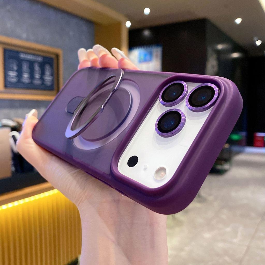 Матовый чехол для iPhone 17 Pro с магнитной подставкой, противоударный защитный чехол для Apple 16 Pro Max