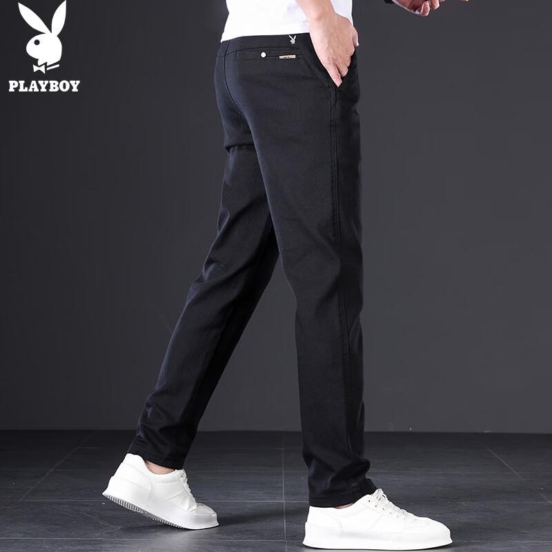 PLAYBOY Men's Slim Fit Tapered Casual Pants
