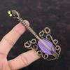 Пурпуритовый кулон, медная проволока, обернутая кулоном, гитара, кулон, проволока, ювелирные изделия, кулон из драгоценного камня ручной работы, медные ювелирные изделия, подарок для мамы