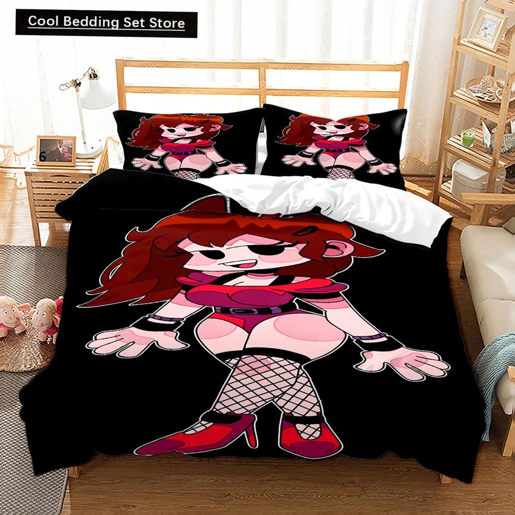 3D Friday Night Funkin Bedding Set Single Twin Full Queen King Size Friday Night Funkin Bed Set Children Kid Bedroom Duvet Cover