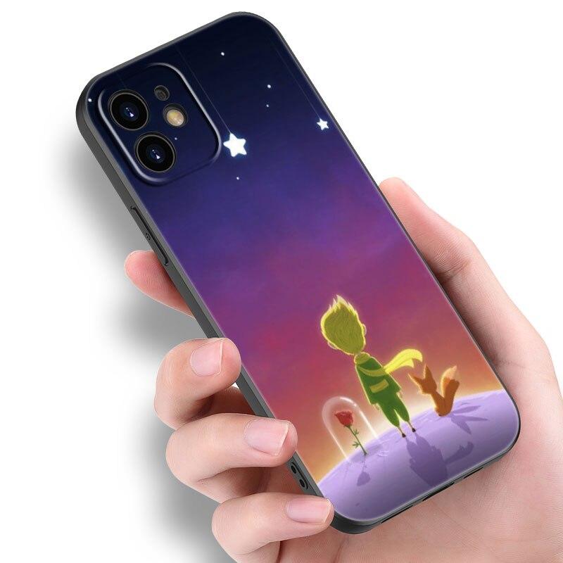 Чехол для телефона Little Prince fox для Apple iPhone 14 13 12 Mini 11 Pro Max 7 8 XR X XS 7 8 Plus SE 2020 2022 черный чехол