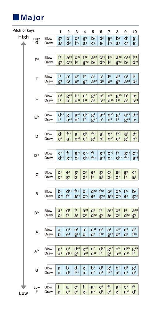 Губная гармошка SUZUKI с 10 отверстиями PURE HARP B-бемоль тон MR-550H
