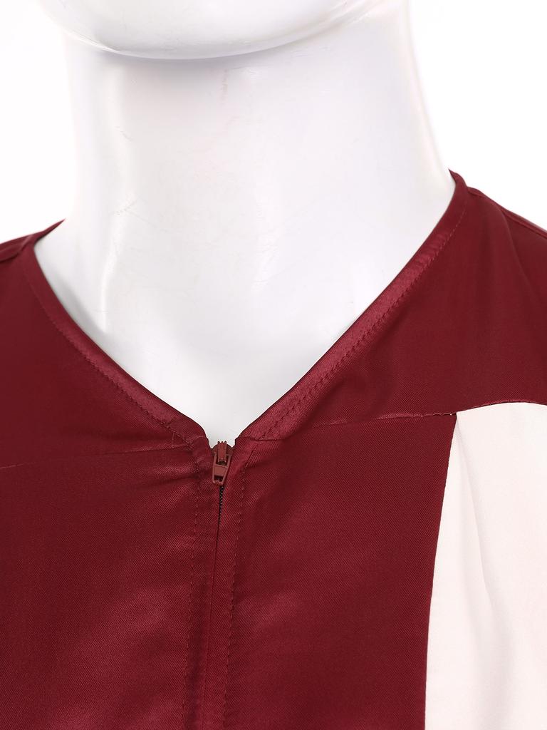 Mens Choir Robe Halloween Cosplay Theme Party Costume V Neck Embroidered Stripes Long Sleeve Clergy Gown