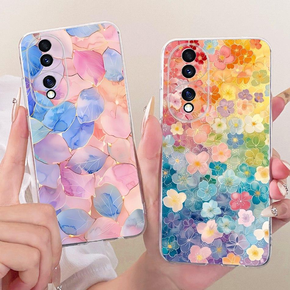 For Honor 70 70Pro Pro+ Cute Flower Butterfly Cat Painted Case For Honor70 70 Pro Plus 5G Soft Silicone TPU Phone Cases