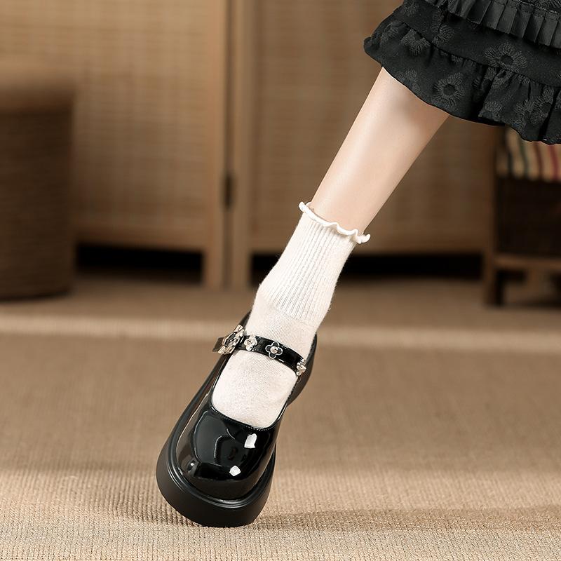 Туфли из натуральной кожи, новинка 2025 года, женская обувь, весенние туфли, туфли на платформе, туфли-лоферы, французские туфли Мэри Джейн