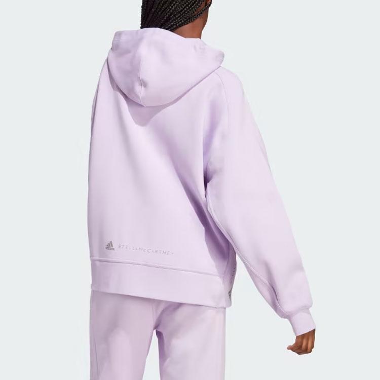 adidas X Stella McCartney Stella McCartney Collaboration Толстовка с молнией во всю длину и монохромным логотипом Женская толстовка с капюшоном фиолетового цвета IJ0580