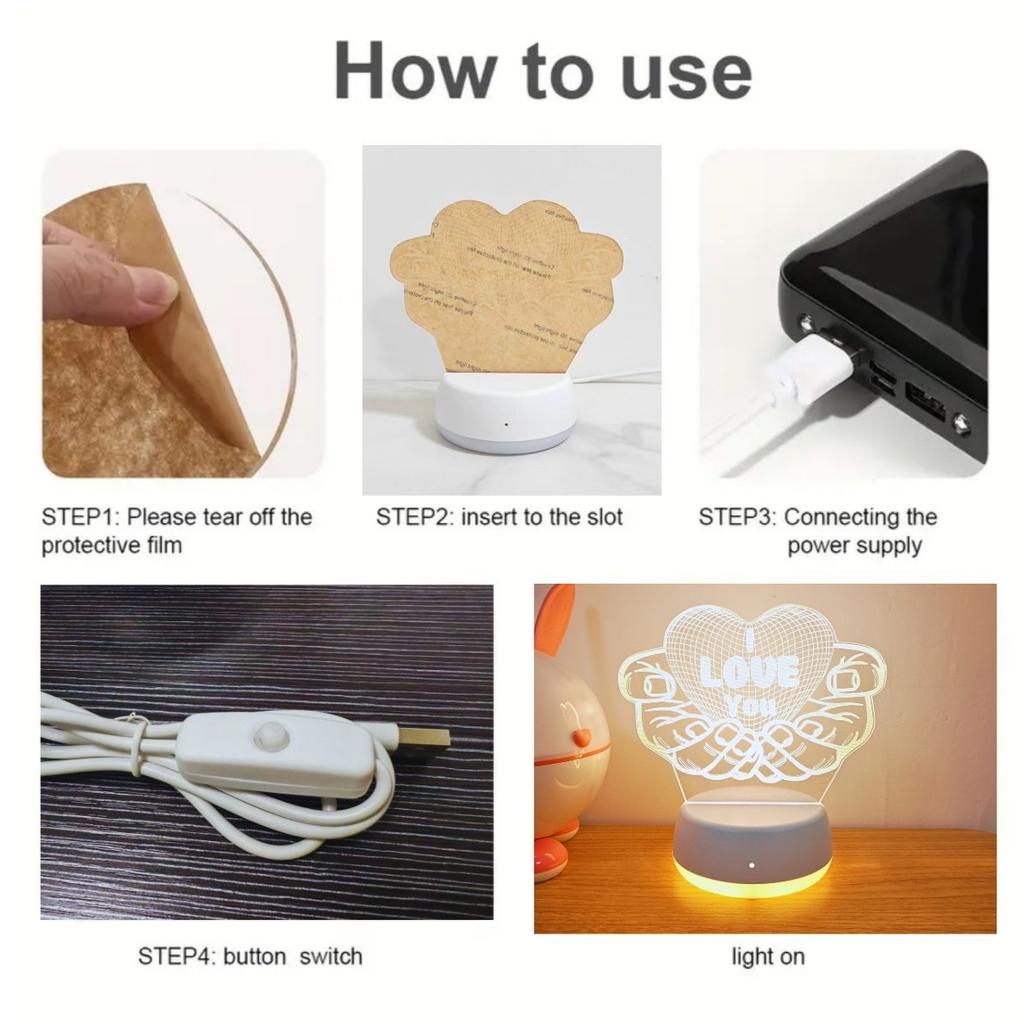 Я люблю тебя "ночник 3D в форме сердца, питание от USB, украшение для спальни, подарки на годовщину и День святого Валентина