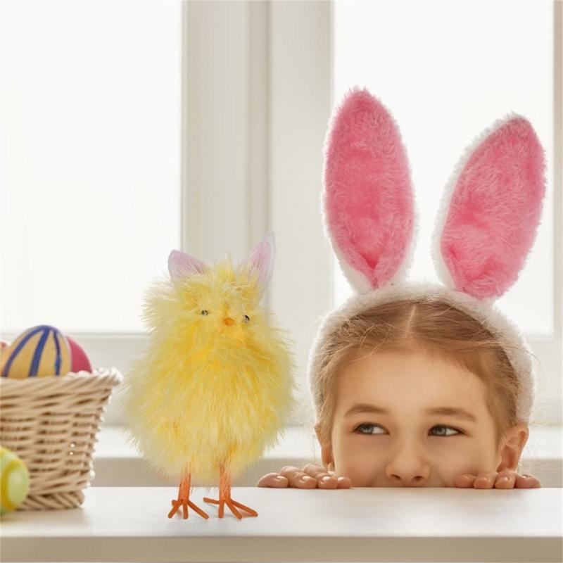Пасхальные украшения в виде цыплят Искусственное украшение в виде цыпленка Ручная работа Маленькая желтая игрушка-цыпленок для праздника Супермаркет