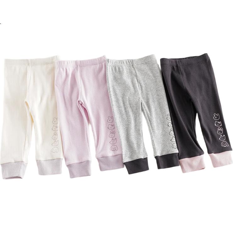 MARC&JANIE Girls' Color-Block Elastic Leggings, Children's Pants, Baby Spring Outfit 2025, 250302