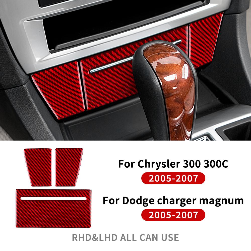 MOB2 Real Soft Carbon Fiber Sticker For Chrysler 300 300C For Dodge Charger Magnum 2005 2006 2007 Car Ashtray Panel Trim Accesories